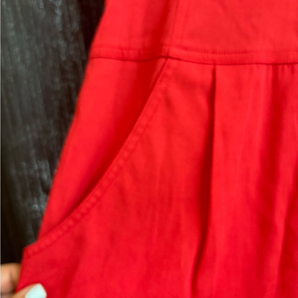 Theory Adelize Habitat‎ Notch V Engine Red Dress Size 6 - Picture 5 of 11
